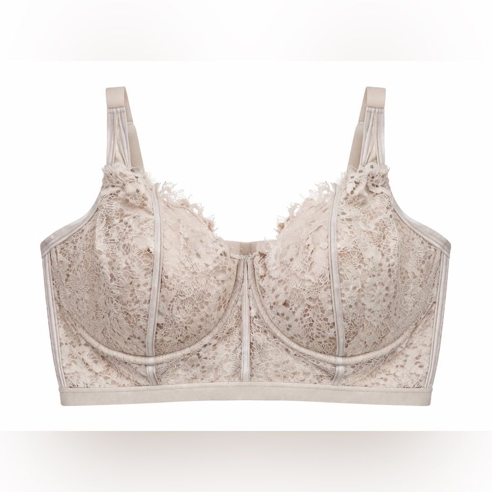 Cosabella Sicilia Curvy Longline Bra Women's L 34G Blush Lace Underwire Coquette